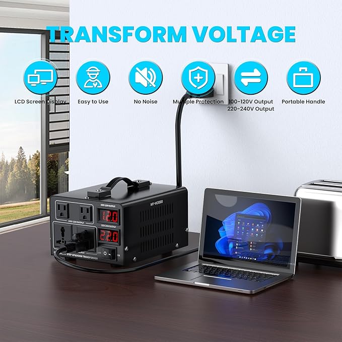 1000W Voltage Converter Transformer Step Up/Down Converter 110/120 Volt - Image 2