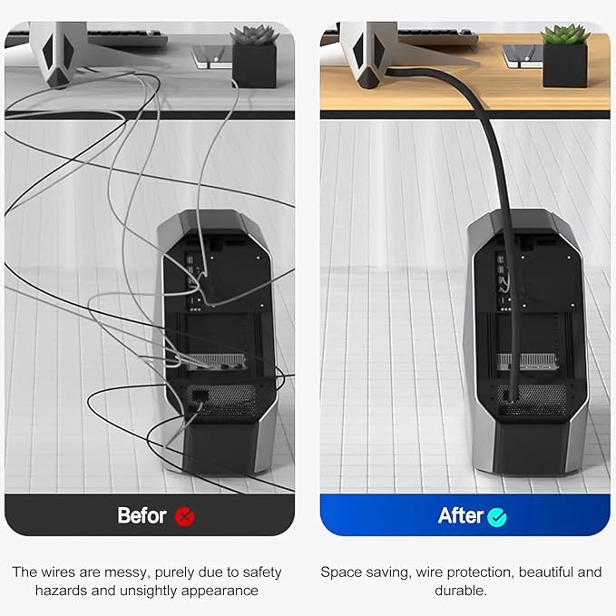 GBSCLOVER Wire Cord Protector Wire Loom Tubing, 25ft - Image 5