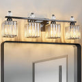 FDPBY Vanity Lights 4-Light Modern Crystal Vanity Light Plating Black Bathroom by FDPBY