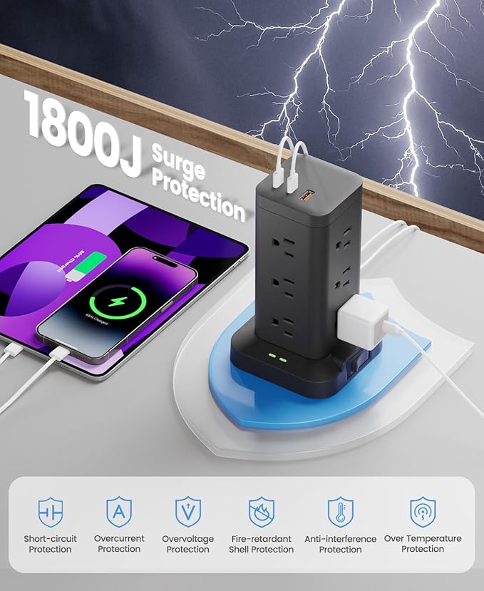 Tagzilo 15-in-1 Power Strip Tower - Image 2