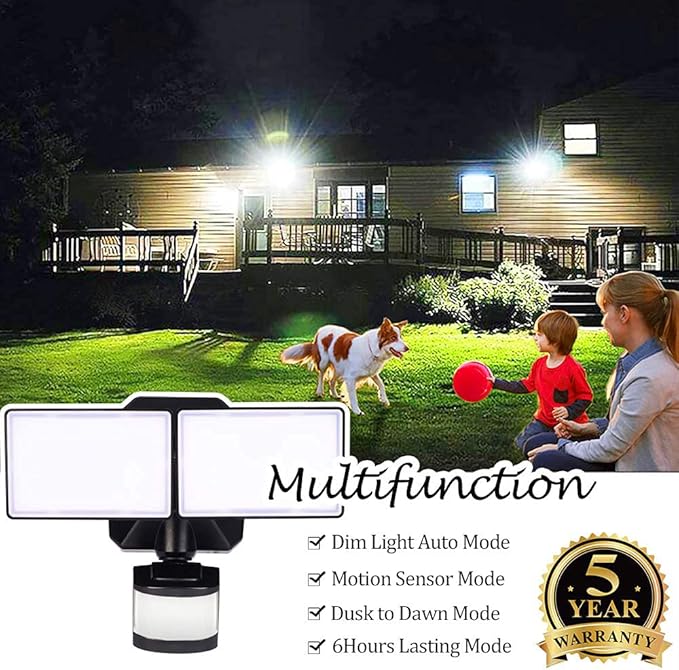 EMANER Motion Sensor Flood Light Dusk to Dawn, Outdoor LED Security Lights - Image 3