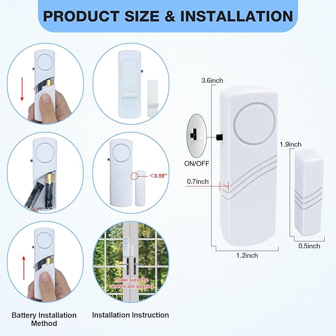 Door Window Alarm, 90DB Door Alarms - Image 5