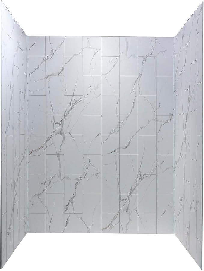Palisade 78in x 60in x 32in Waterproof Vinyl Shower Surround Kit by PalisadeWallTilesandPlanks