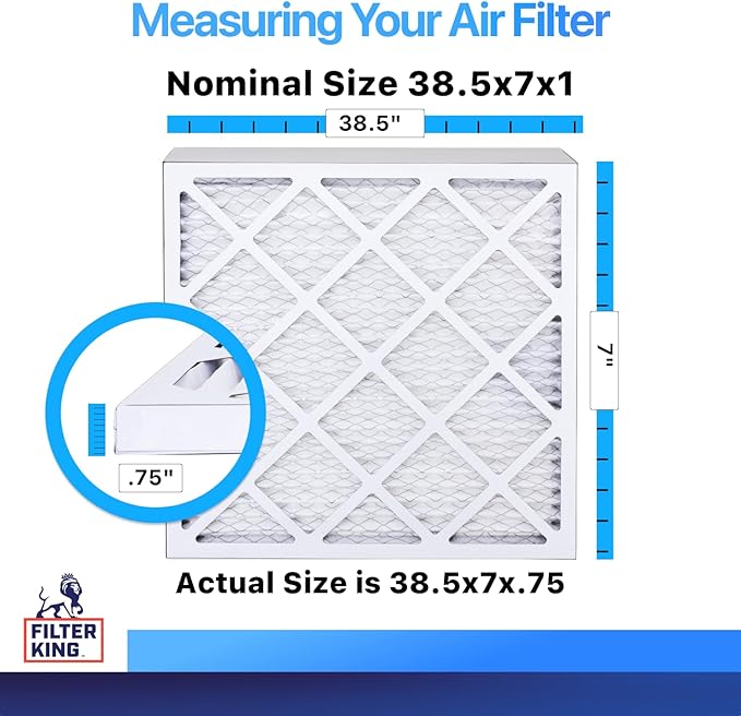 Filter King 38.5x7x1 Air Filter | 4-PACK | MERV 8 HVAC Pleated A/C Furnace - Image 2