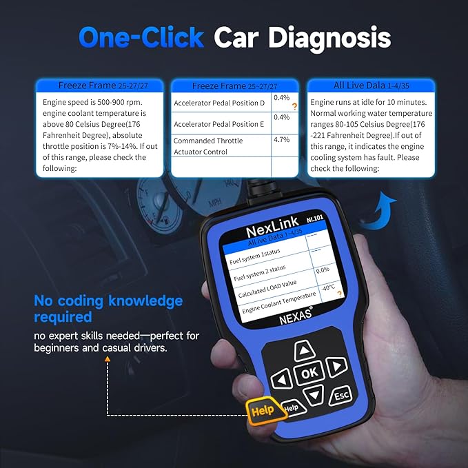 NEXAS NL101 OBD2 Scanner with Battery Tester - Image 9