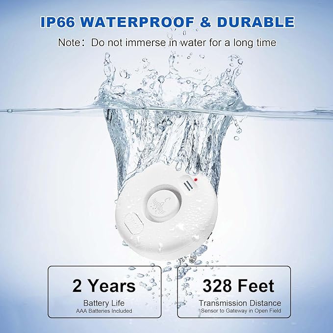 Water Leak Detectors for Home, 120dB Adjustable Water Leak Alarm for WiFi - Image 5