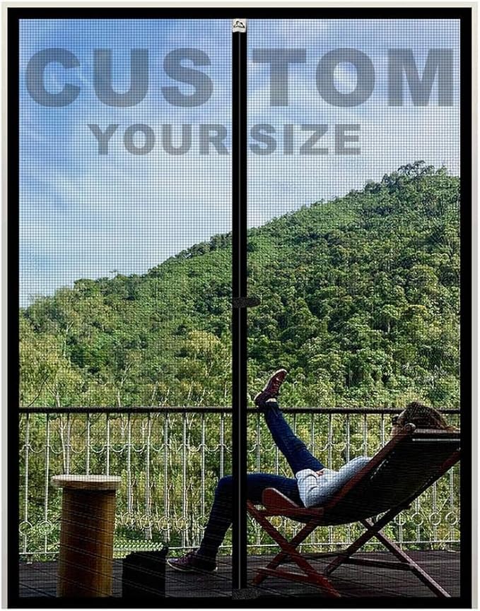 Yotache Custom Magnetic Screen Door, Left Right Side Opening Door Mesh by yotache