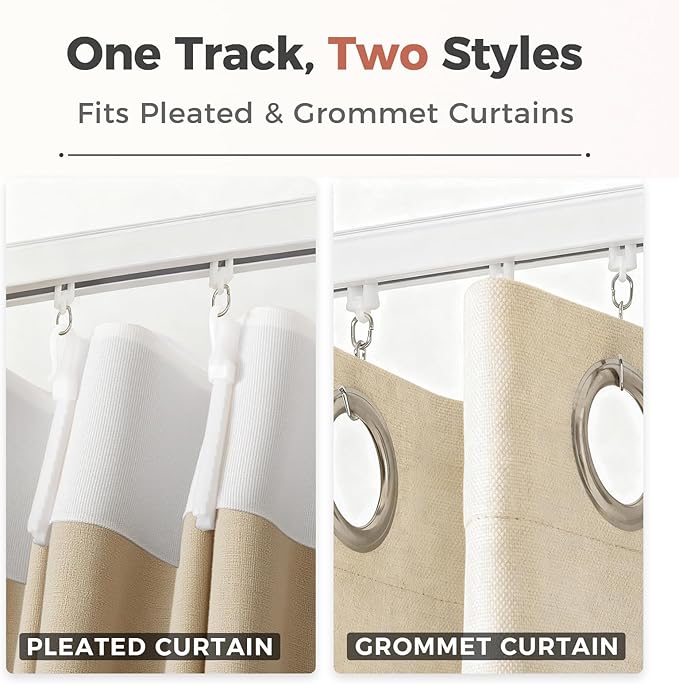 ChadMade Ceiling or Wall Mount Curtain Track Kit - 6ft Adjustable Length Drape - Image 3