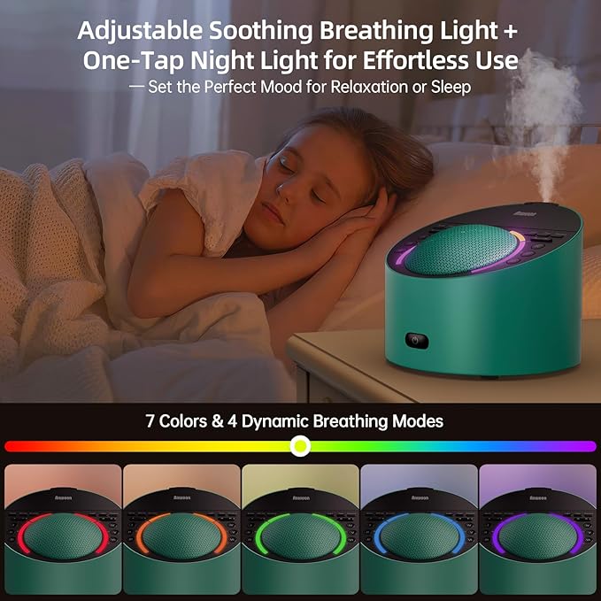 ANWOON Sound Machine & Aroma Diffuser Pro 4-in-1 Sleep System, Premium Metal - Image 5