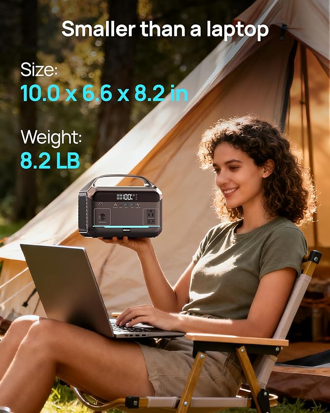 Portable Power Station 600W Surge, 288Wh Solar Generator, LiFeP04 Battery - Image 5