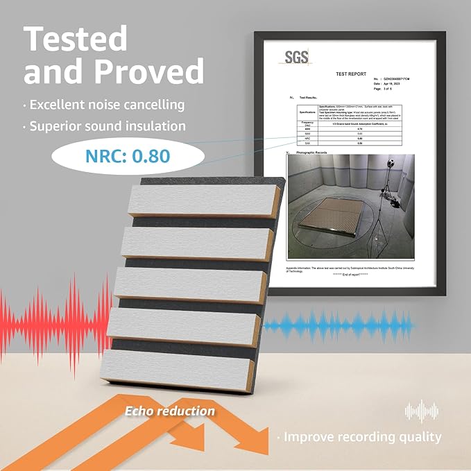 Art3d 4-Piece Wood Slat Acoustic Panels - Image 2