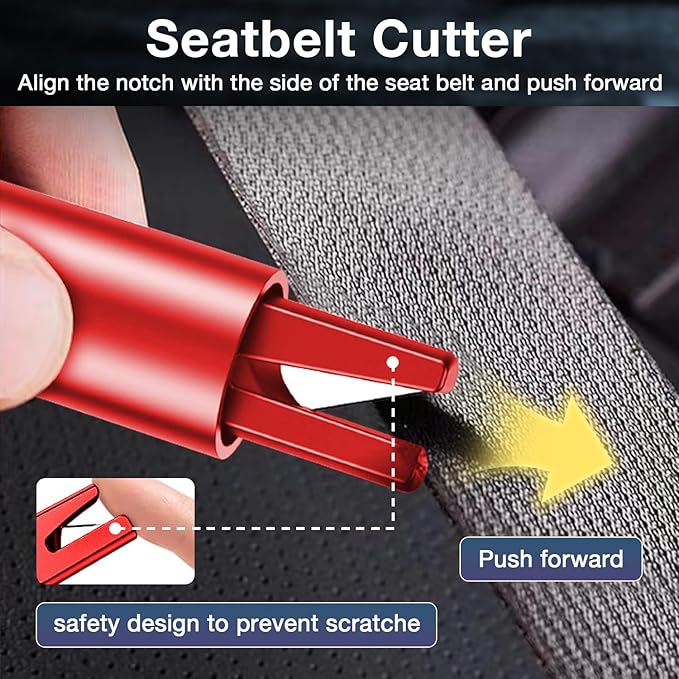 MOTORBUDDY Car Window Breaker Tool, 2-in-1 Window Breaker Seatbelt Cutter - Image 3