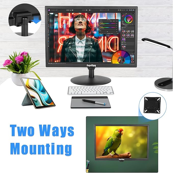 Suprlipy 19 inch FHD Small IPS Monitor LCD Display Screen 1440x900 60Hz 16:10 - Image 4