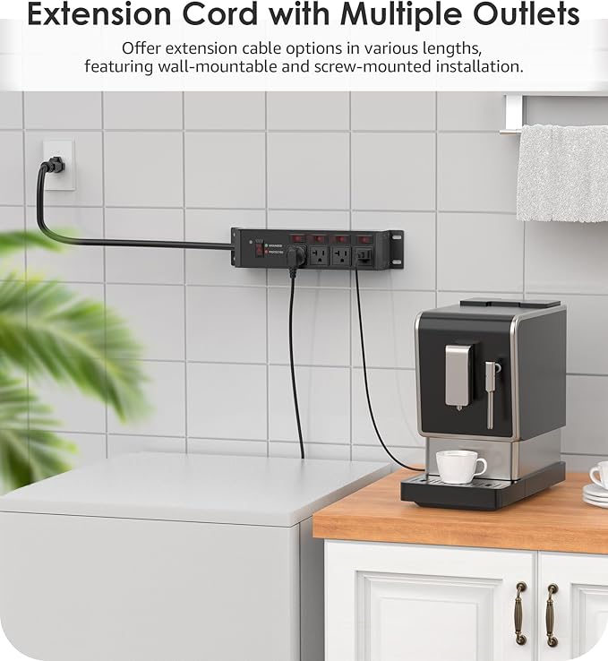 CCCEI Heavy Duty Surge Protector Power Strip 20 Amp Individual Switches. 4FT 12 - Image 5
