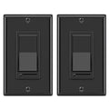 BESTTEN 2 Pack Dimmer Wall Light Switch, Single Pole or 3-Way LED Slide Dimmer by BESTTEN