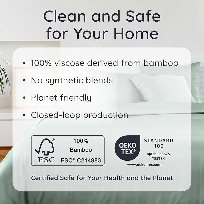Bambaw King Sheets Set 4pcs – 100% Viscose Derived from Bamboo Sheets King Size - Image 6
