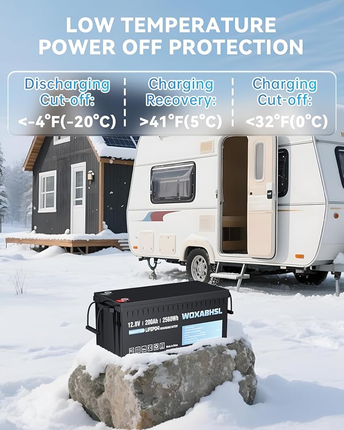 WOXABHSL 12V 200Ah LiFePO4 Lithium Battery 2 Parks, Built-in 200A BMS, 15000+ - Image 8