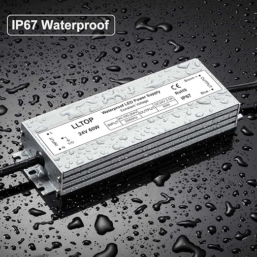 LLTOP LED Driver 60 Watts 100-264V AC to 24V DC 2.5A Power Supply Waterproof - Image 7