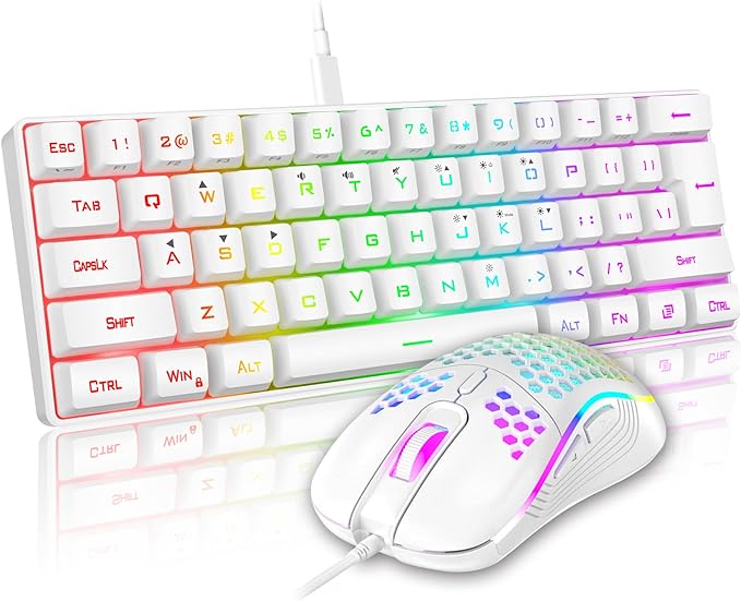 RedThunder 60% Mini Gaming Keyboard and Mouse Combo, Lightweight, Ultra-Compact by RedThunder