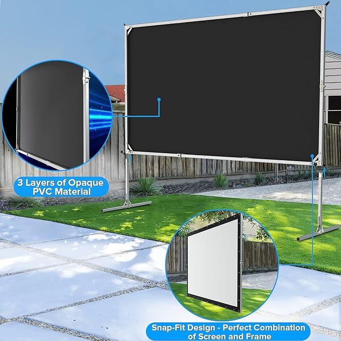 Projector Screen and Stand, JWSIT 110 inch Outdoor Movie Screen-Upgraded 3 - Image 3