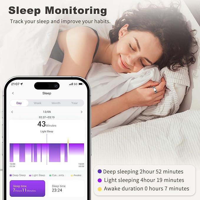 Smart Ring for Women Men, Fashion Minimalist Fitness Ring & Sleep Tracker Ring - Image 2