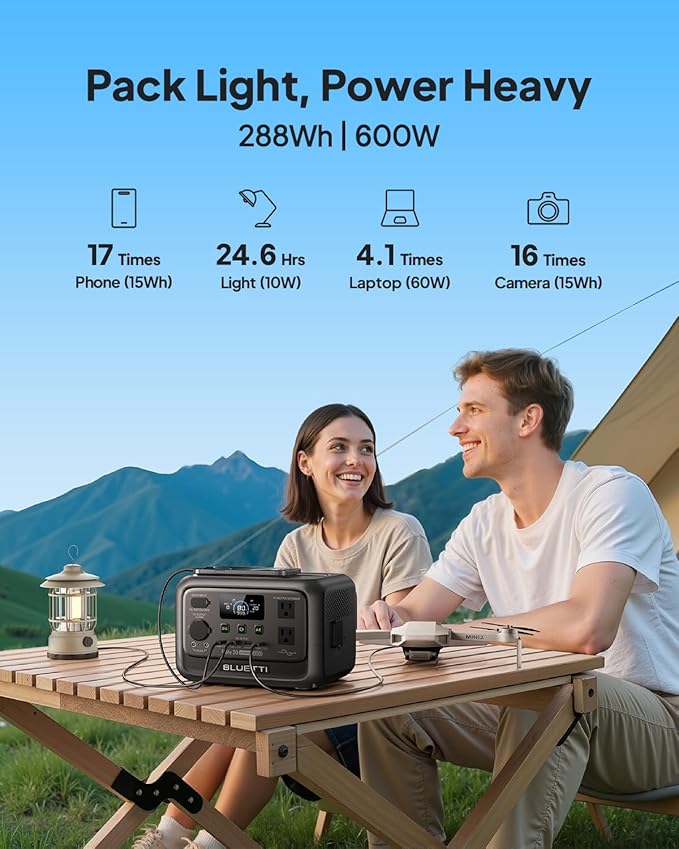 BLUETTI Elite 30 V2 Portable Power Station, 288Wh Solar Generator, 600W AC - Image 2