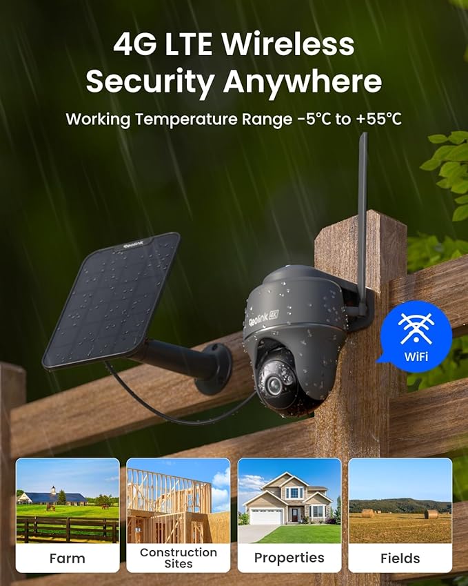REOLINK 4K 4G LTE Cellular Security Camera, 8MP No WiFi Solar Powered, Pan Tilt - Image 8