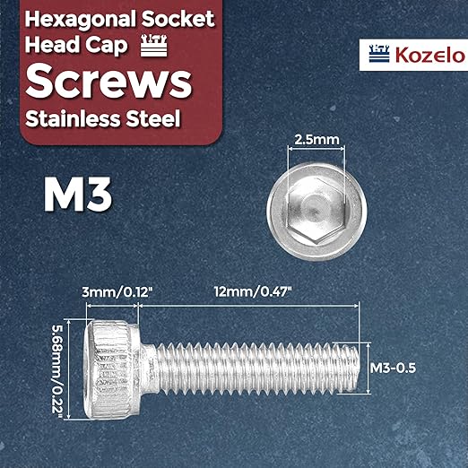 Kozelo 100pcs Socket Head Cap Screws - Image 2