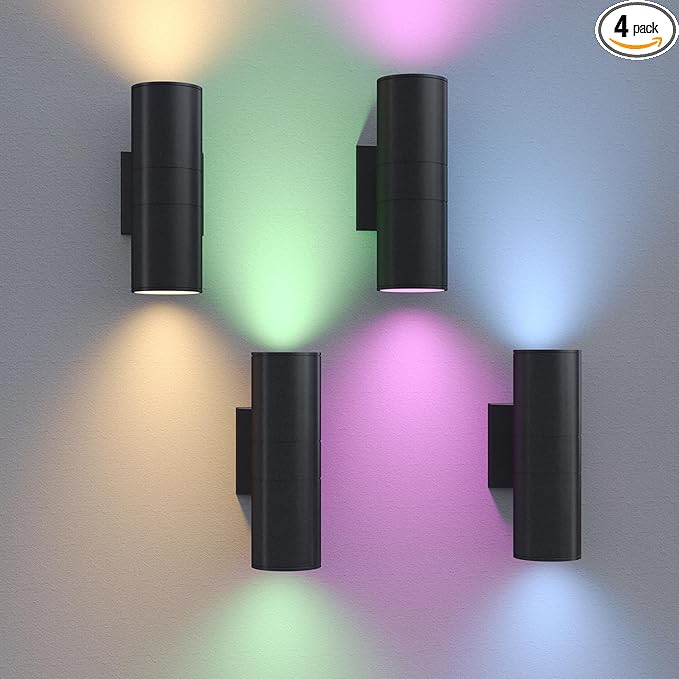 rosykite Exterior Double Up Down Outdoor Wall Lights, Mi.Light Remote Control by RosykiteBuyNow