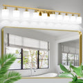 DIKAIDA Gold Bathroom Vanity Light, 10-Light Brushed Gold Bathroom Light by DIKAIDALights