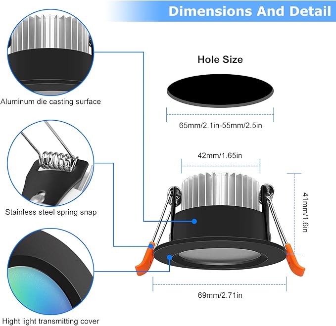LightingWill 2 Inch LED Recessed Lighting, Smart WiFi LED Downlight, 5W Ceiling - Image 2