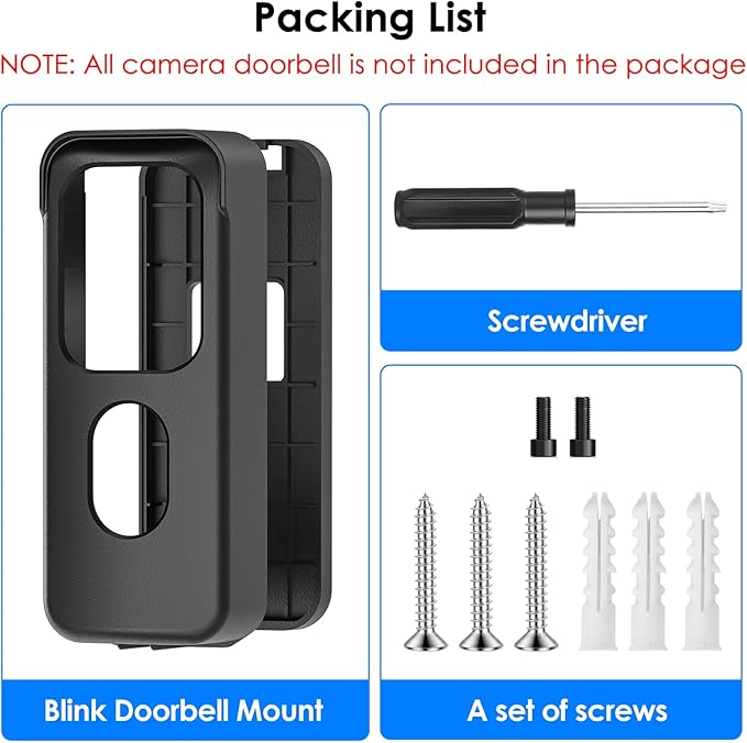 No Drill Door Mount for Blink Video Doorbell, Adhesive Mounting Bracket - Image 7