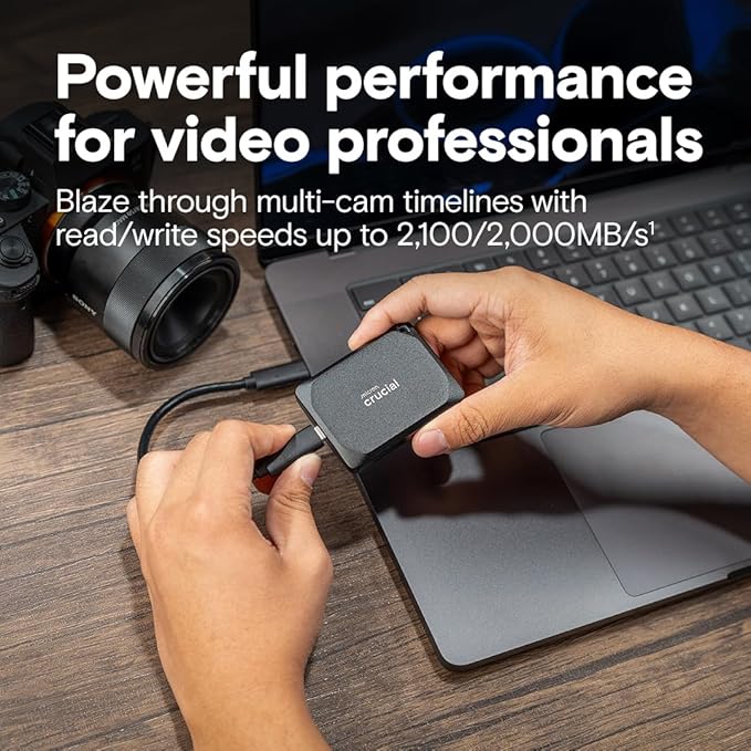 Crucial X10 Pro 1TB Portable SSD, 2000MB/s Write, 3.2 USB-C, External Solid - Image 2