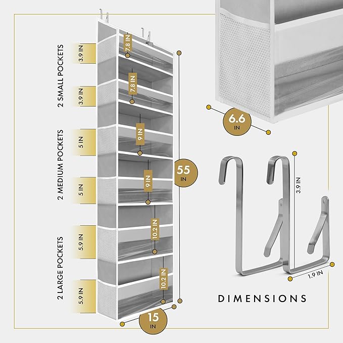 HOMELUX THEORY UPGRADED 6 Tiers Over The Door Organizer Hanging - Image 2