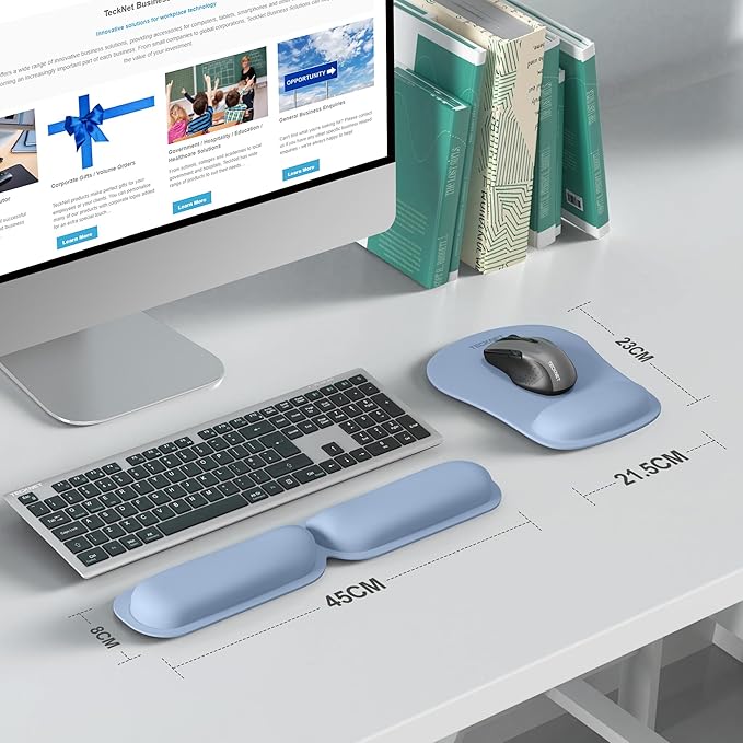 TECKNET Ergonomic Keyboard Wrist Rest and Mouse Pad, Foldable Memory Foam Wrist - Image 7