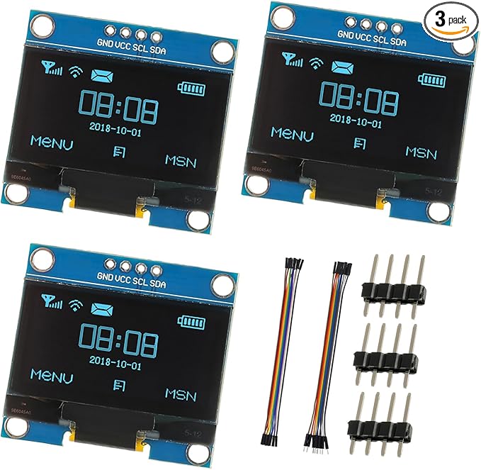 JAMHER 1.3 Inch I2C IIC OLED Display Module 128x64 Pixel Mini Self-Luminous by Unknown