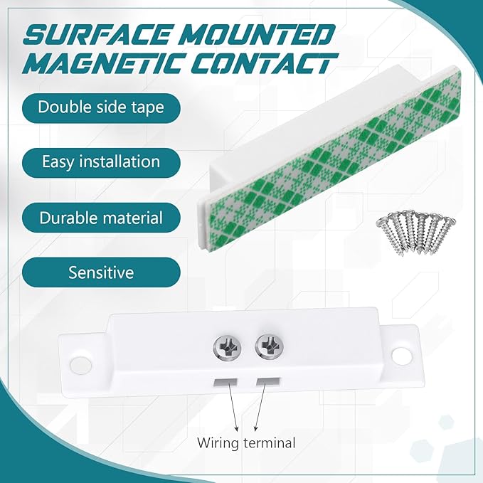 Tellegloww 10 Sets NC Wired Surface Mounted Alarm Magnetic Door Contact Sensor - Image 3