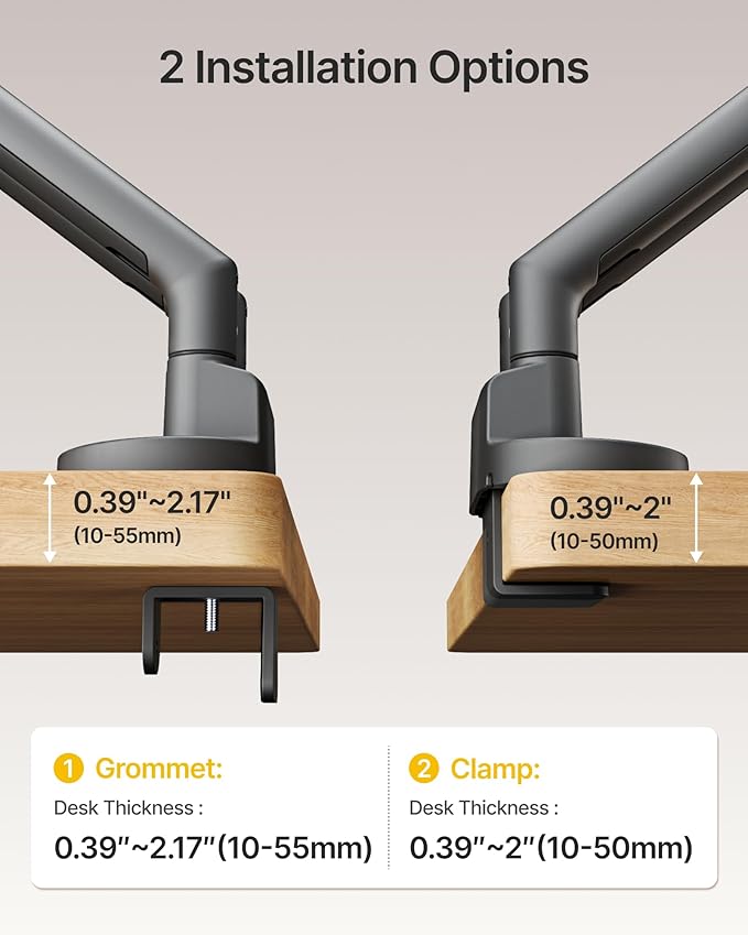 monTEK Dual Monitor Stand for 2 Screens 17 to 35 Inch, Heavy Duty Monitor Mount - Image 5