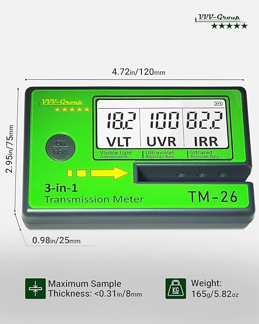Digital Car Window Tint Meter TM-26 / Side Window Tint, Sun Control Film - Image 4