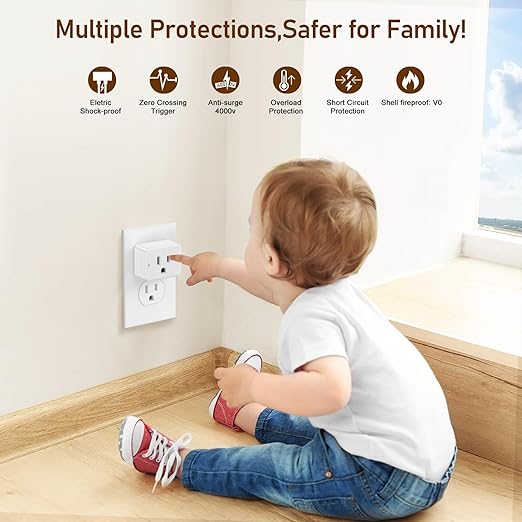 Thinkbee Remote Control Outlet, 15A /1500W 300ft RF Range Wireless Light Switch - Image 2