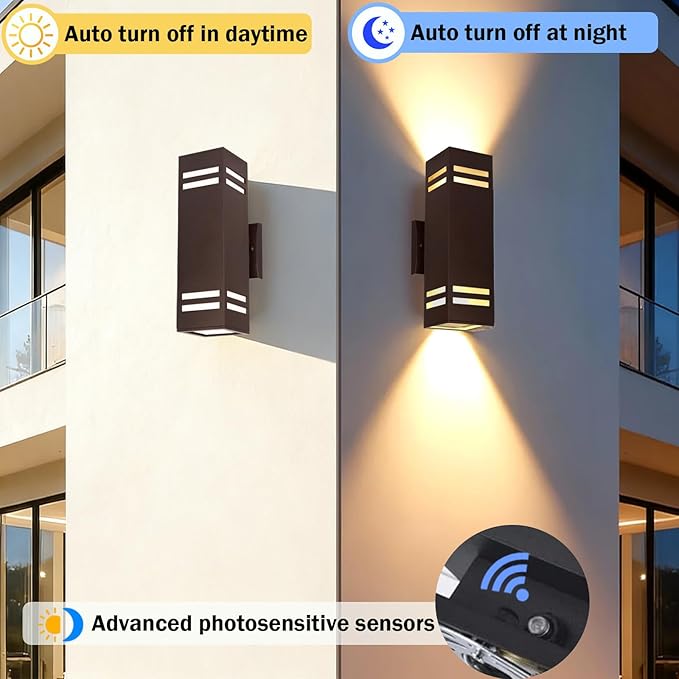 iYogaled Dusk to Dawn Outdoor Wall Lights Fixture – ETL Listed, Aluminum - Image 2