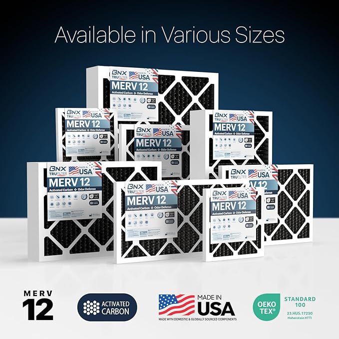 BNX TruFilter 18x20x1 MERV 12 Odor Defense AC Furnace Air Filter - Image 9