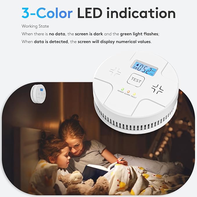 5 Packs, Smoke Detector Carbon Monoxide Detector Combo, 2-in-1 Detection - Image 6