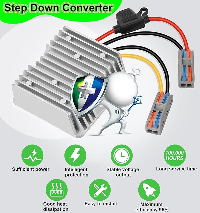EAGWELL 48V to 12V Converter 10A 120W Golf Cart 48V 36V to 12V Converter - Image 4