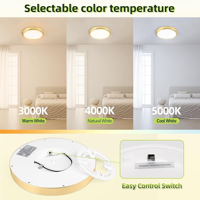 hykolity 9 Inch Selectable CCT LED Round Flat Panel Light, 18W 1800LM - Image 2