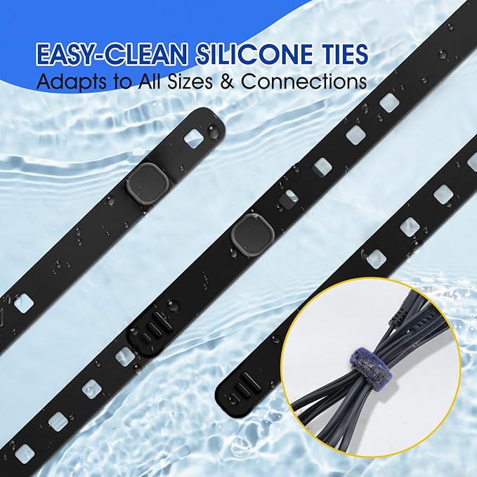 AROIC Reusable Silicone Cable Ties, Washable Cable Management - Image 6