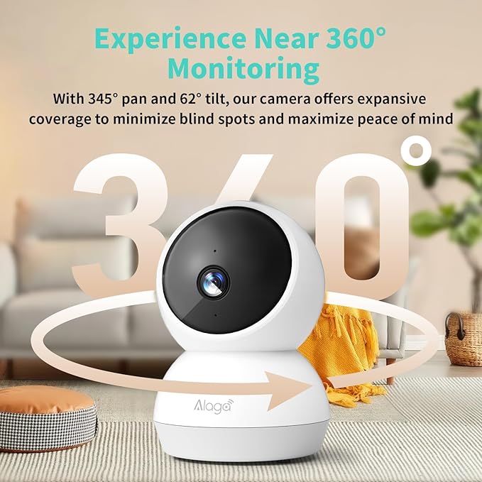 2K Indoor Security Camera, AI Human Pet Motion Detection, 2.4/5 GHz, 360° Pan - Image 3