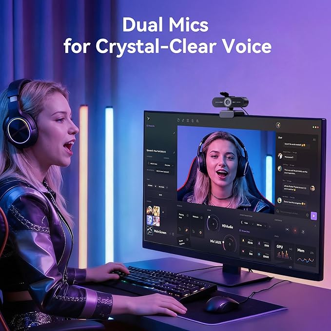 EMEET C60E 4K Webcam for Streaming & Gaming – PDAF Autofocus, Dual Mics - Image 4