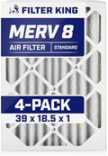 Filter King 39x18.5x1 Air Filter | 4-PACK | MERV 8 HVAC Pleated A/C Furnace by FilterKing