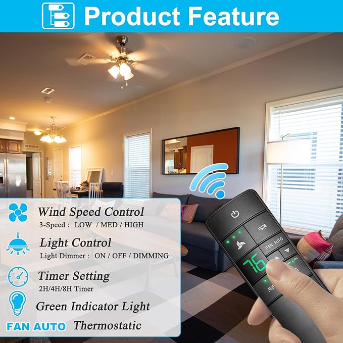 3-Speed Universal Ceiling Fan Remote Control Kit - Image 2